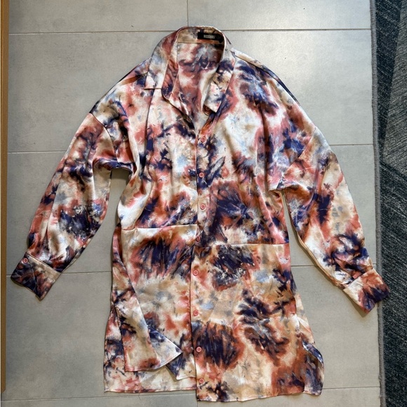 Missguided Multicolor Tie-Dye Button Down Shirt - Picture 5 of 8